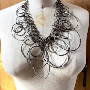 Unique Vintage Black Circle Necklace